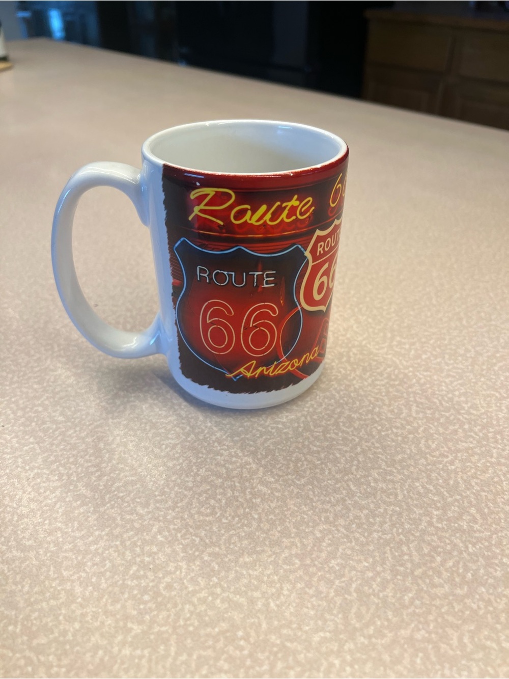 Route 66 Red and Yellow Arizona Ceramic Coffee Mug